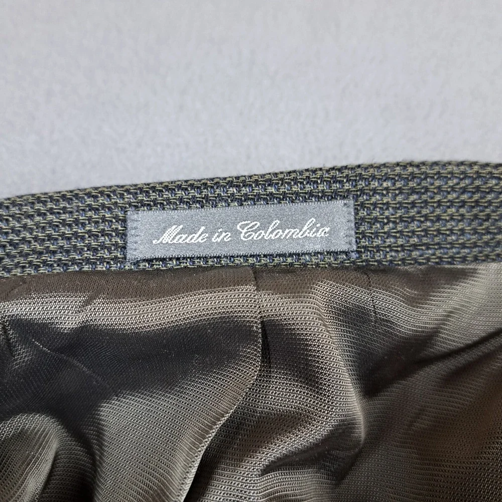 Oscar De La Renta Tweed Wool Sport Coat 46R Gray Men Blazer Jacket Single Breast